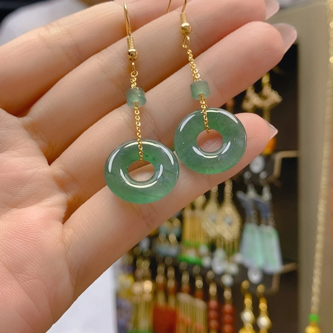 合金翡翠耳饰翡翠