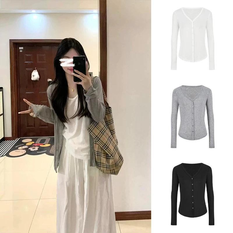 Moses Queen/魔西女王慵懒松弛感百搭基础针织开衫女夏防晒外套