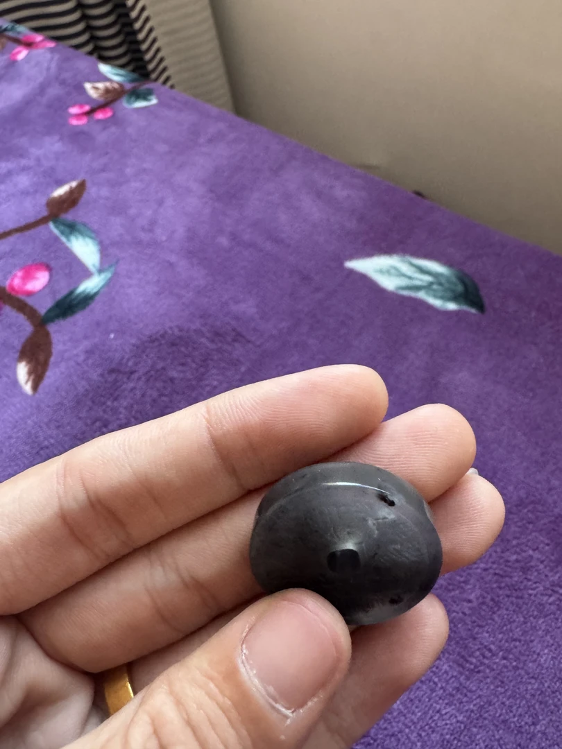 岫玉水墨山鬼手工