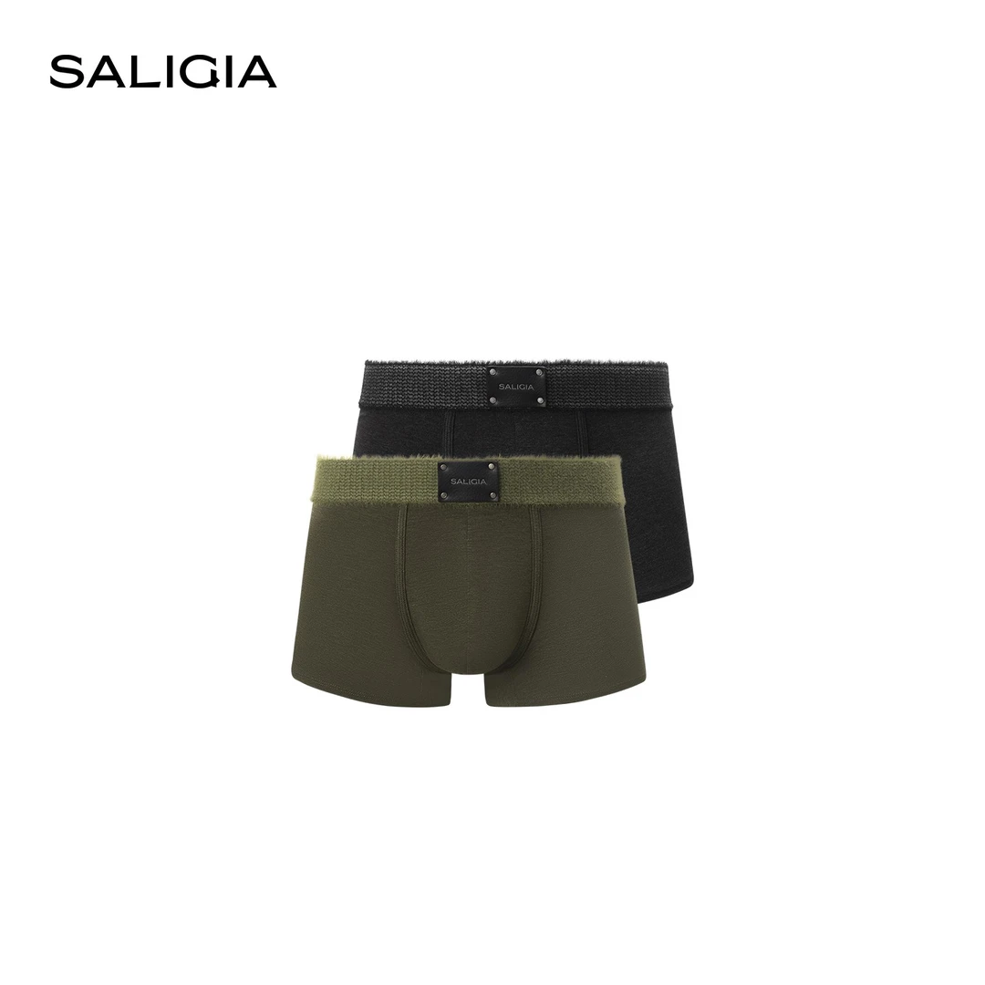 SALIGIA那达慕超细莱赛尔绵羊毛混纺男士性感平角内裤