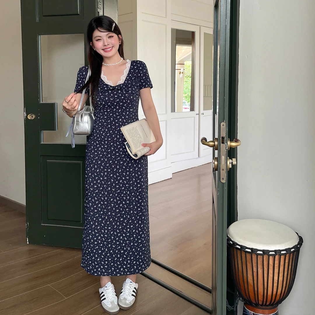 2025新款女装夏季碎花温柔韩系气质裙子大码胖mm巨好看减龄连衣裙