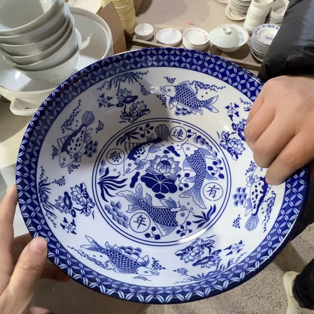 瓷景德镇高温陶瓷青花大号款