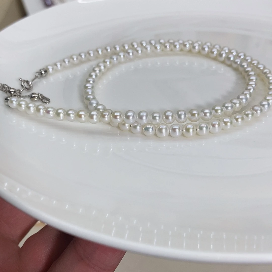 淡水珍珠银S925镶嵌项链木*尔