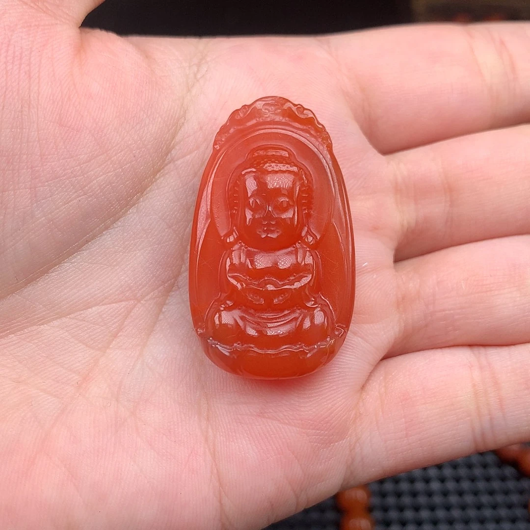 ，***，南红玛瑙未镶嵌吊坠(不含链)