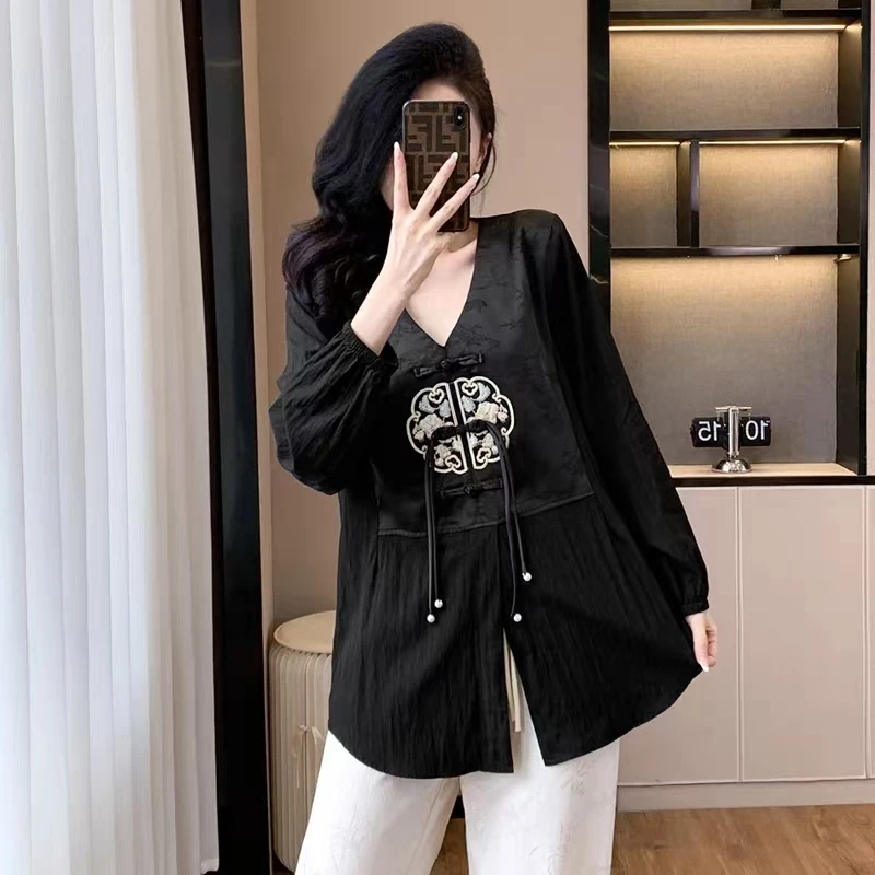 新中式国风小衫复古上衣女简约女装T恤时尚 3333