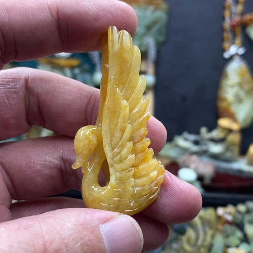 【闪购商品】蛇纹石玉手牌未镶嵌一**子