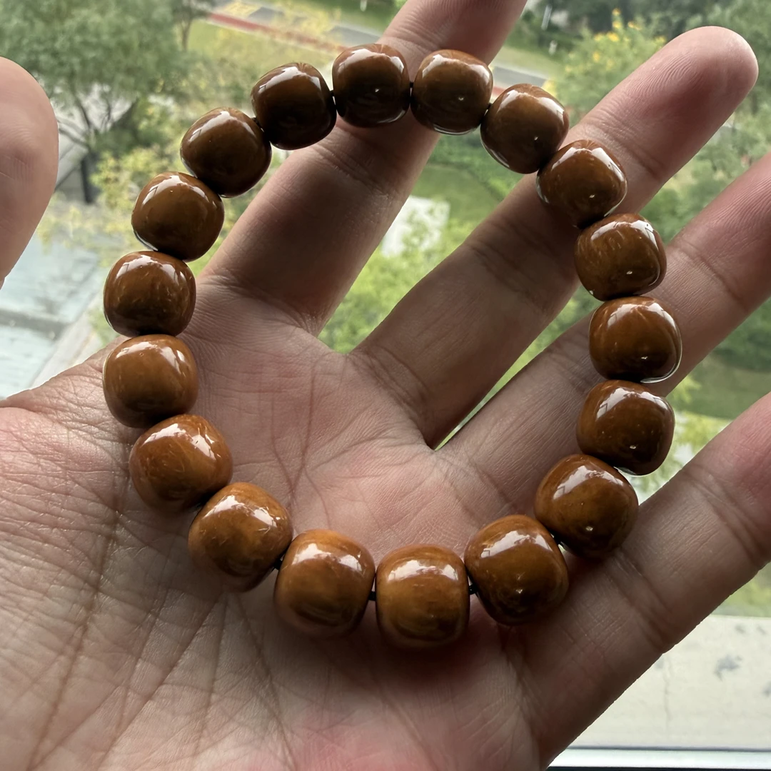全品天然库克菩提高抛11×12mm精工桶珠手串