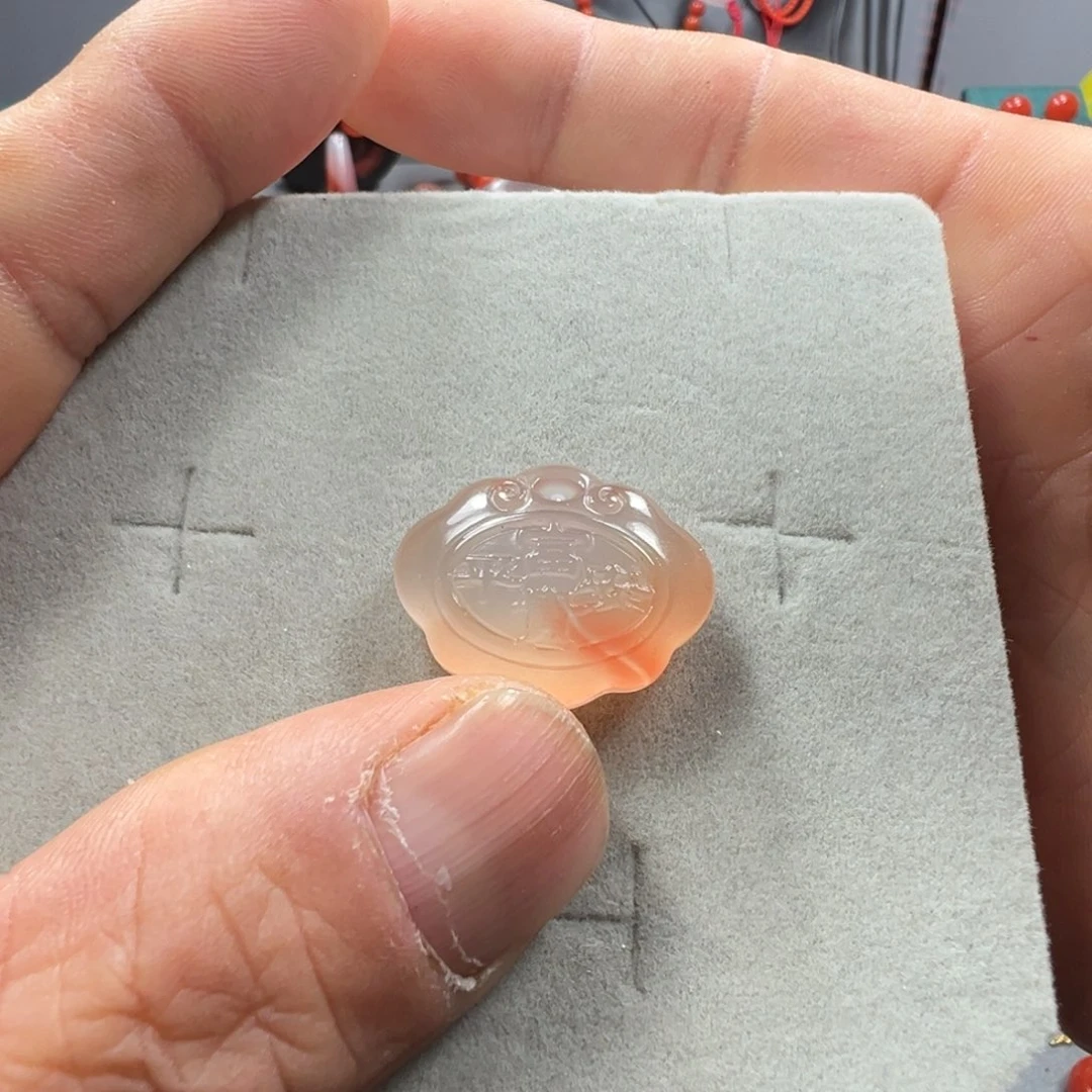 南红玛瑙未镶嵌平安锁