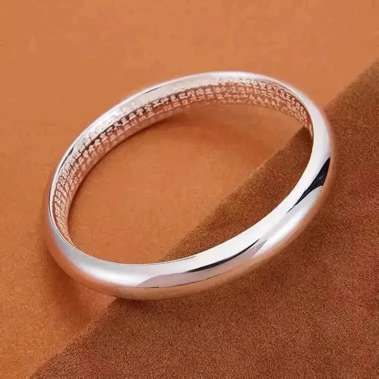 999.9银光面简约心经镯简约百搭时尚感情人节礼物