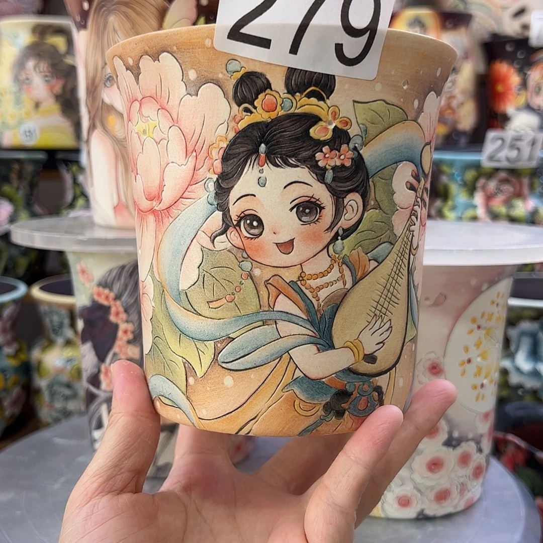 景德镇炫彩手绘口12.5高12