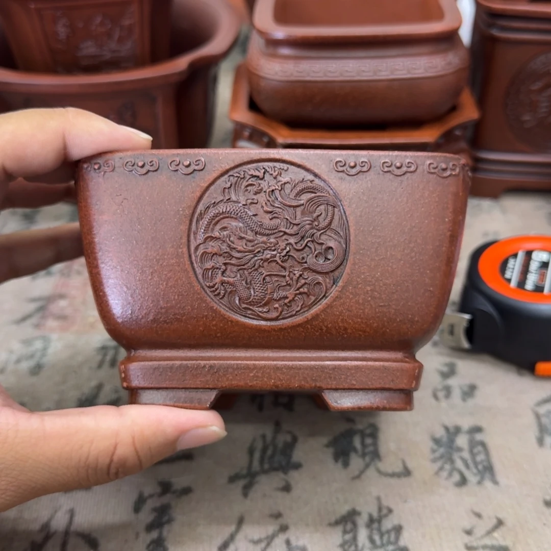 紫砂花盆11.5x6.5内经紫砂花盆