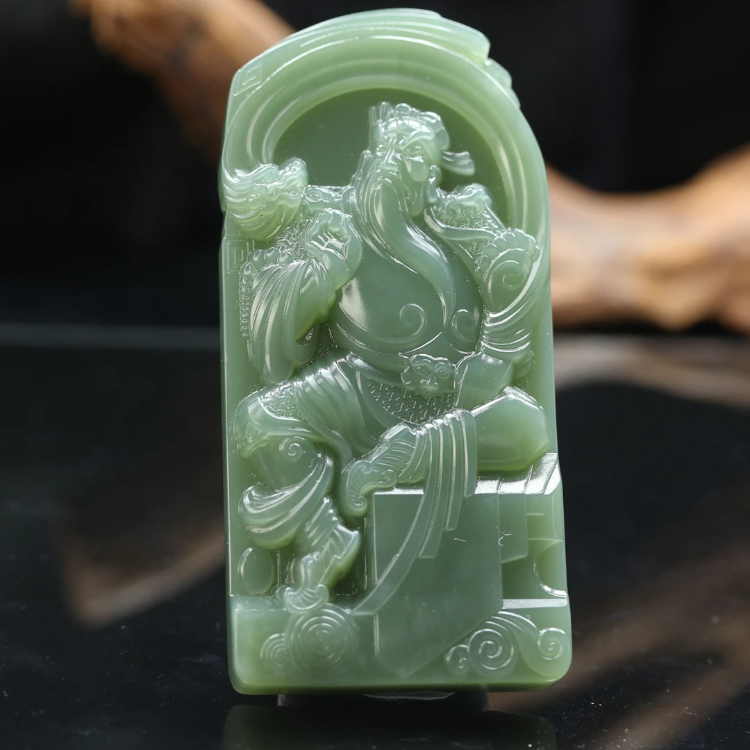 14和田玉关公牌/100455保利厦门拍卖