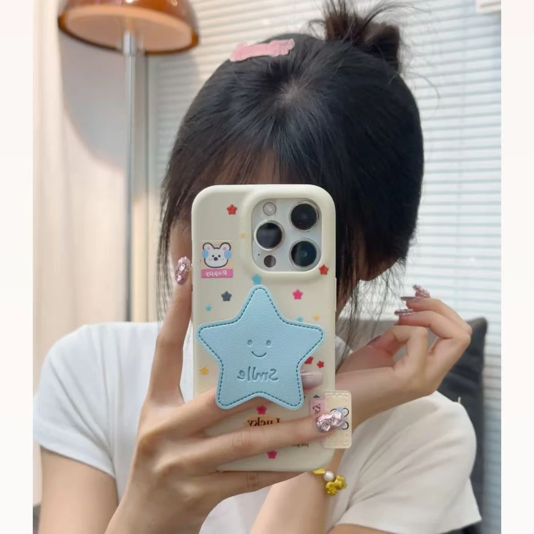 欧克里里蓝色星星支架标签适用苹果17/16手机壳华为vivo小米oppo