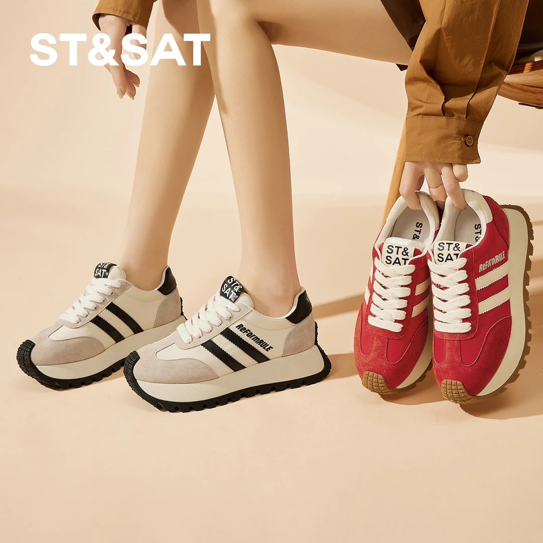 星期六小蛮腰阿甘鞋女爆款2025夏季新款厚底老爹鞋运动女鞋德训鞋