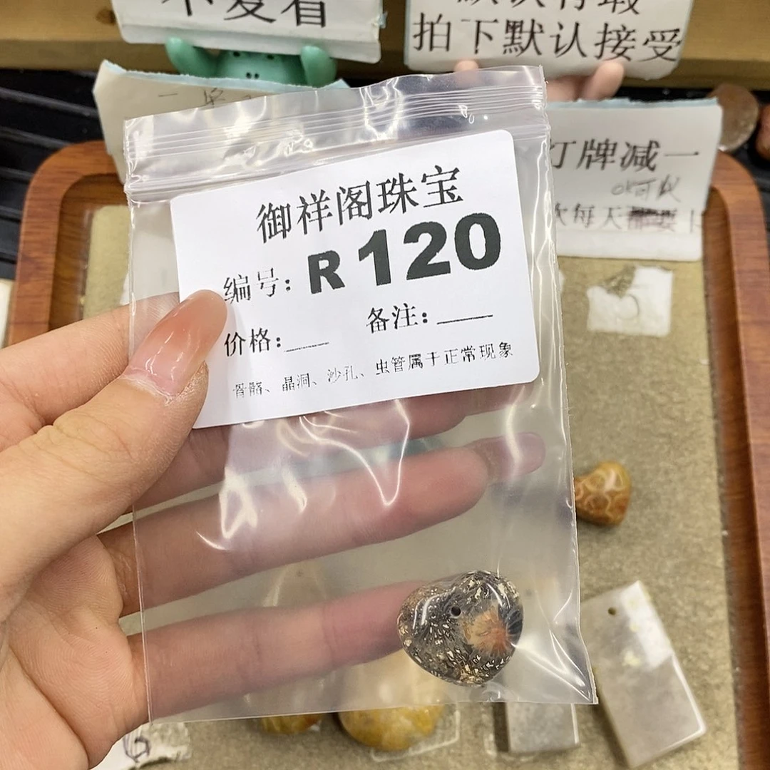 硅化珊瑚（珊瑚玉）未镶嵌颈饰小*条