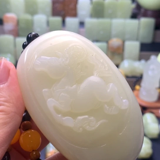 石材方解石手把件