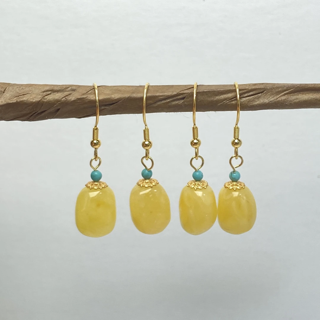 【星浩珠宝】s925银蜜蜡耳钩31-10T03H533【多样性发一件】