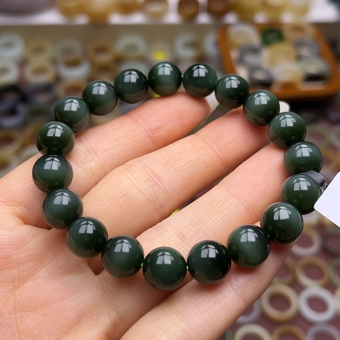 和田玉未镶嵌戒指冰底一线天黑猫