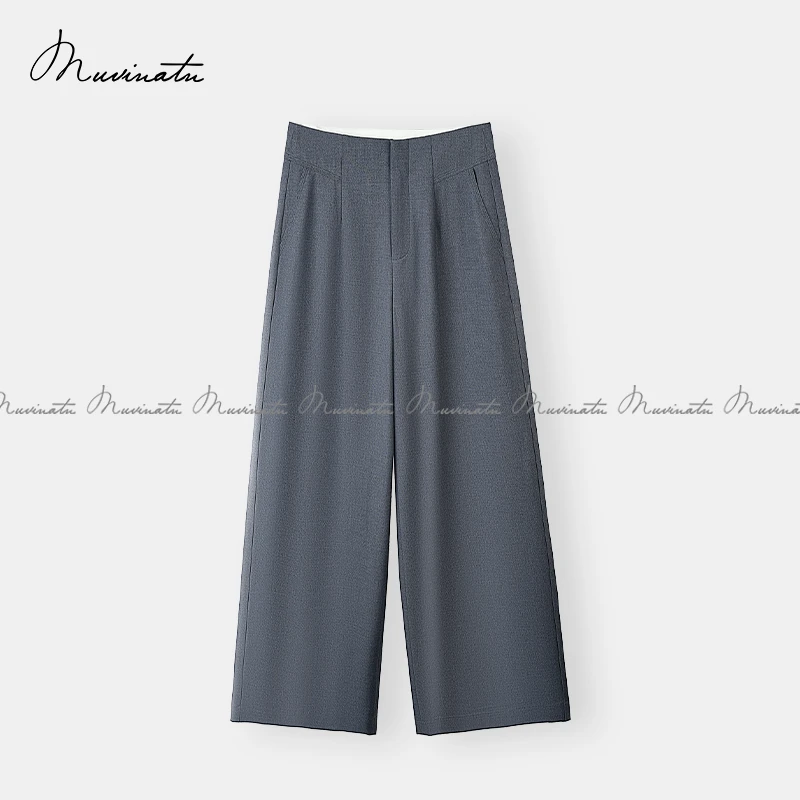 【慕薇雅】阔腿裤女2025春季新款宽松直筒休闲百搭显瘦弯刀裤8211-2