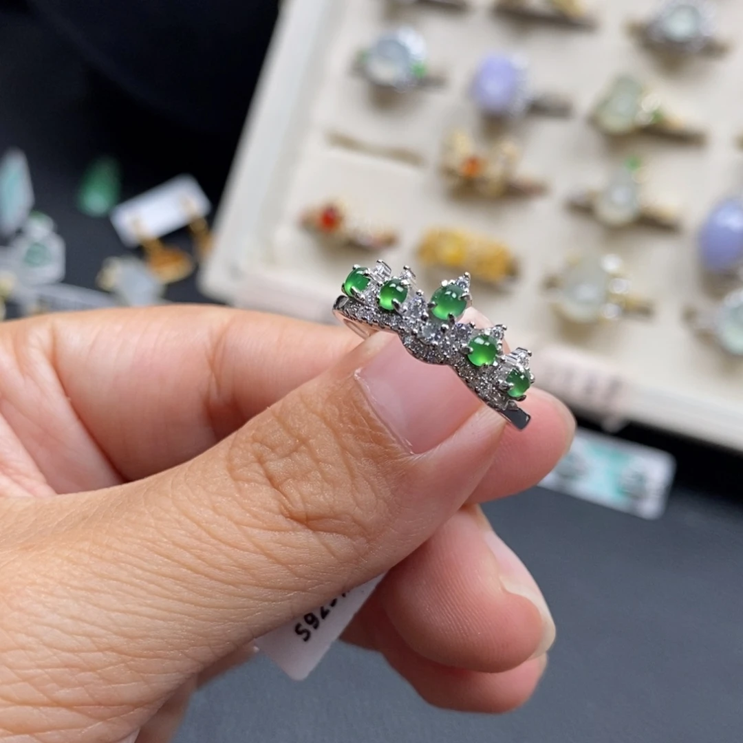 翡翠银S925镶嵌戒指