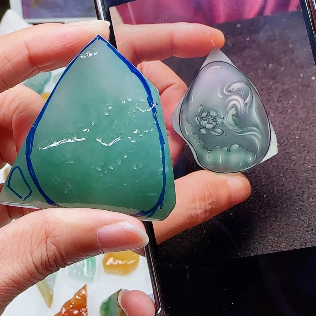 定制翡翠未镶嵌缅甸翡翠挂件
