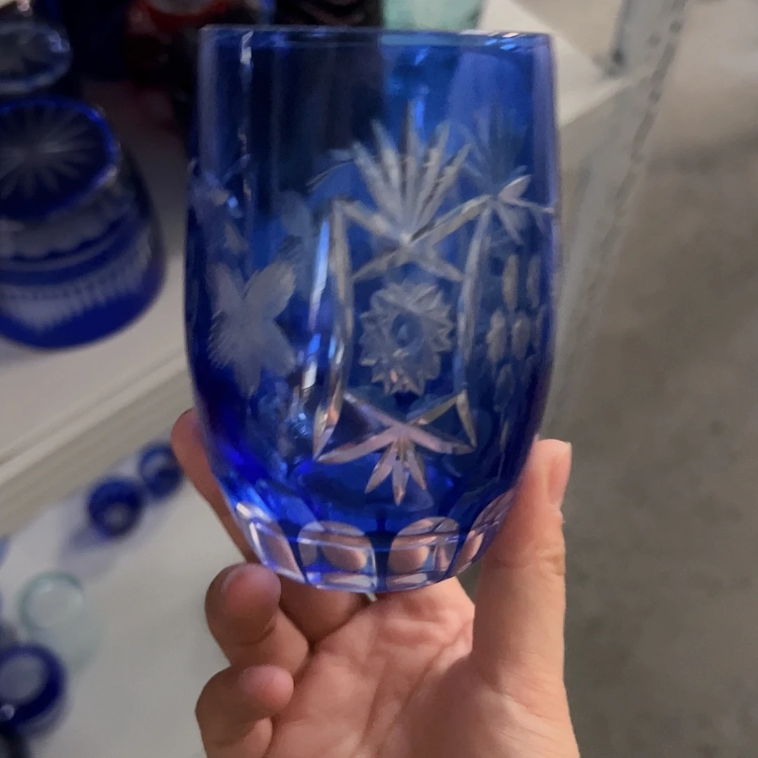 水晶玻璃高脚款微瑕一个