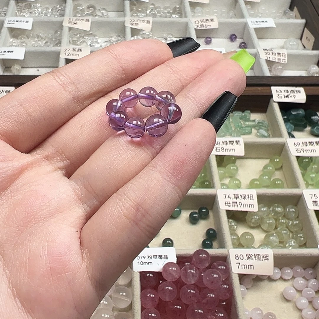 珠宝半成品未镶嵌水晶巴西紫跑环6mm