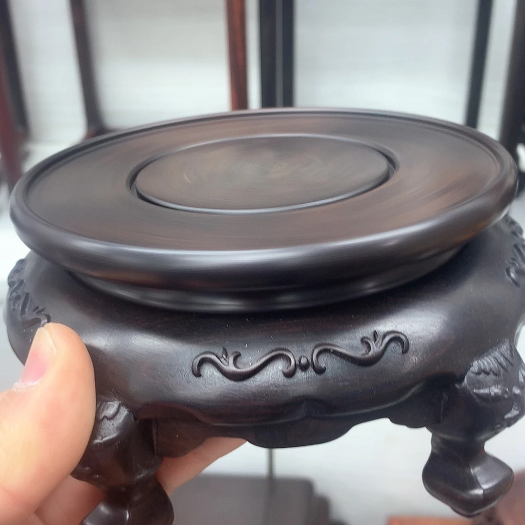 藤类紫光檀12公分旋转底座