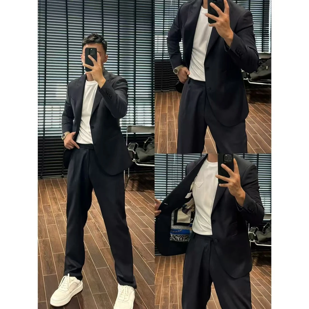 【AMS/精纺羊毛/羊绒/桑蚕丝】秋季高级戗驳领手工西服套装+821301