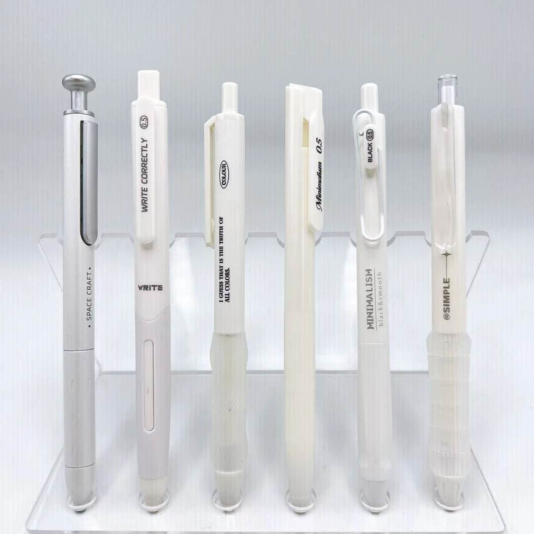 【黑墨6支】白色系点石硬核时空舱咔巴熊刷题套装-掉封蜡不售后!