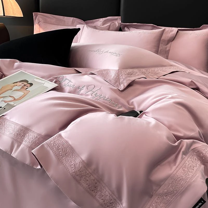 富安娜高端200支A类长绒棉床上四件套纯棉全棉2025新款被套床单刺