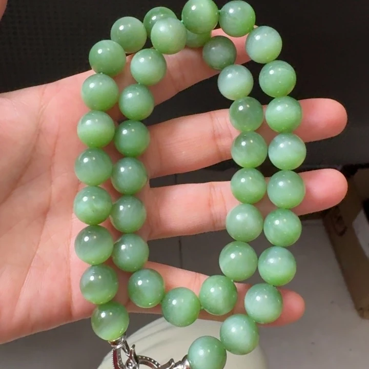 和田玉未镶嵌颈饰荧光猫眼卡12