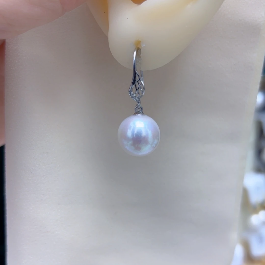 淡水珍珠耳饰银S925镶嵌