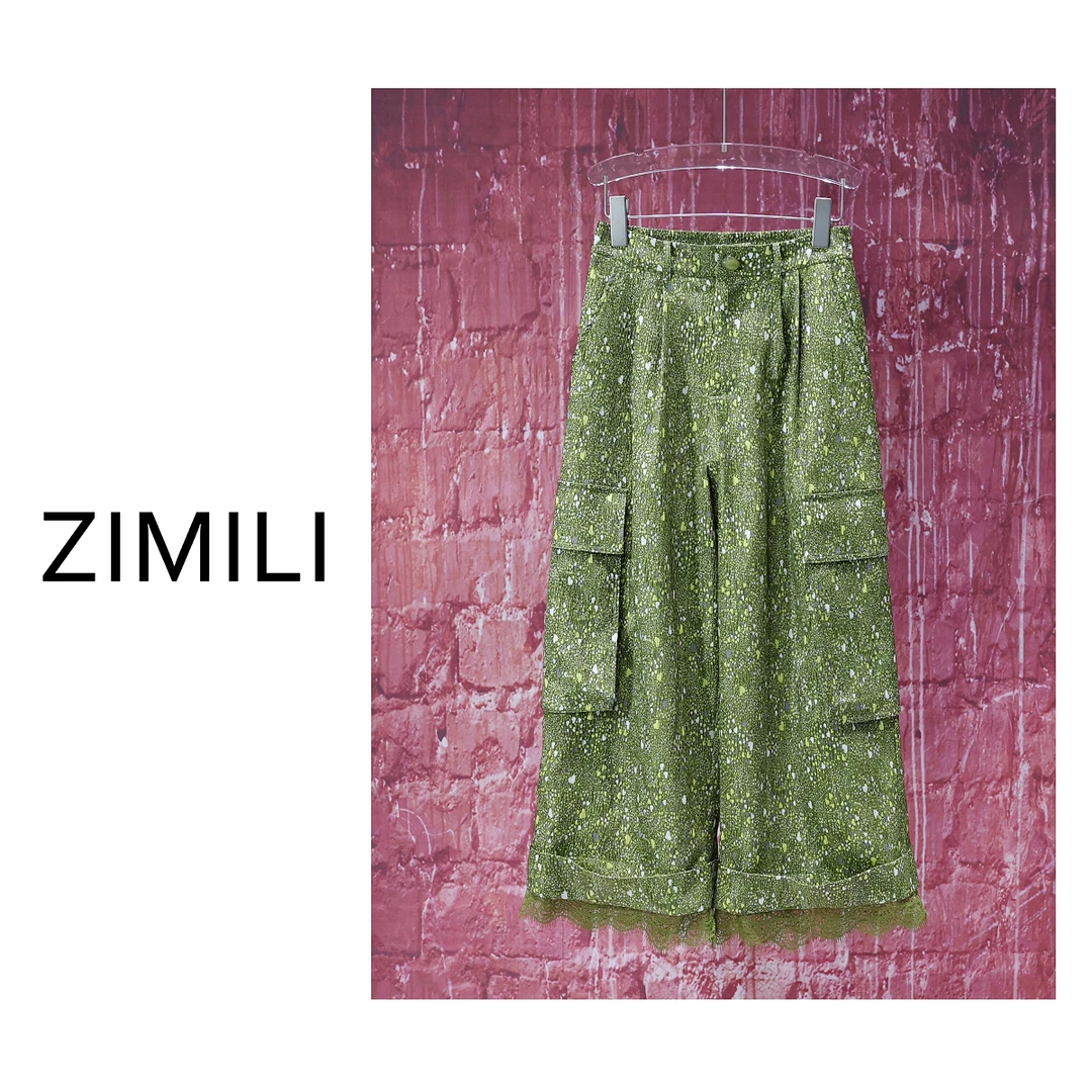 【LIANG哥女装】2025《流云裙》橄榄绿轻薄复古感冰凉碎花裙裤7715