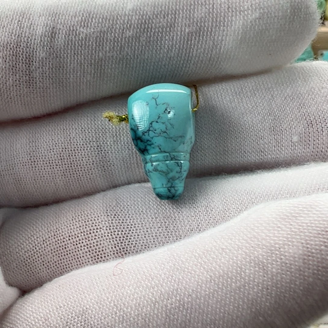 未镶嵌绿松石三通9.6mm