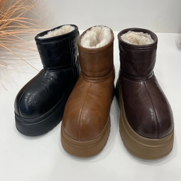 新款厚底加绒女士冬季休闲百搭高筒雪地靴985-2