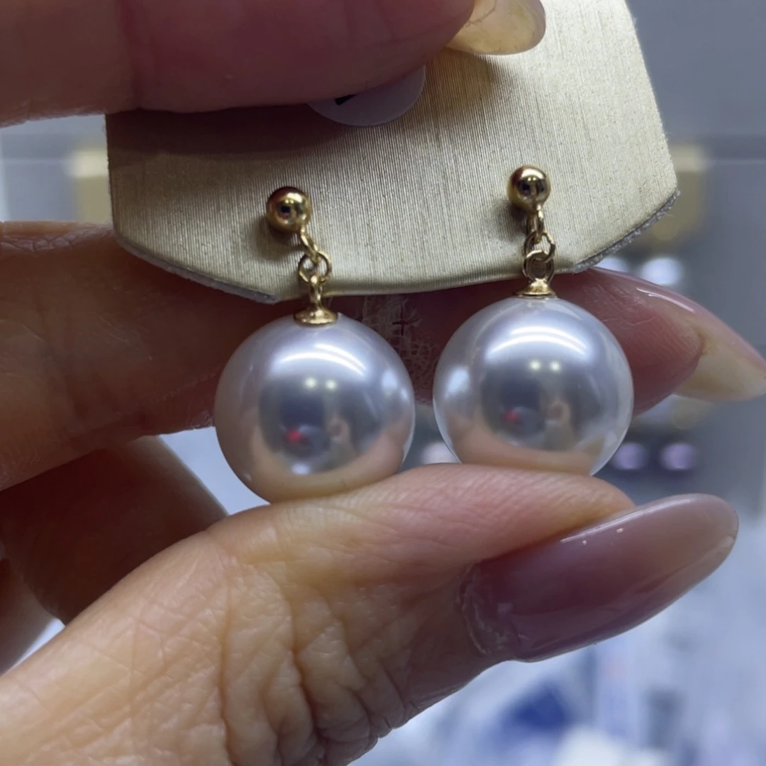 银S925镶嵌淡水珍珠耳饰