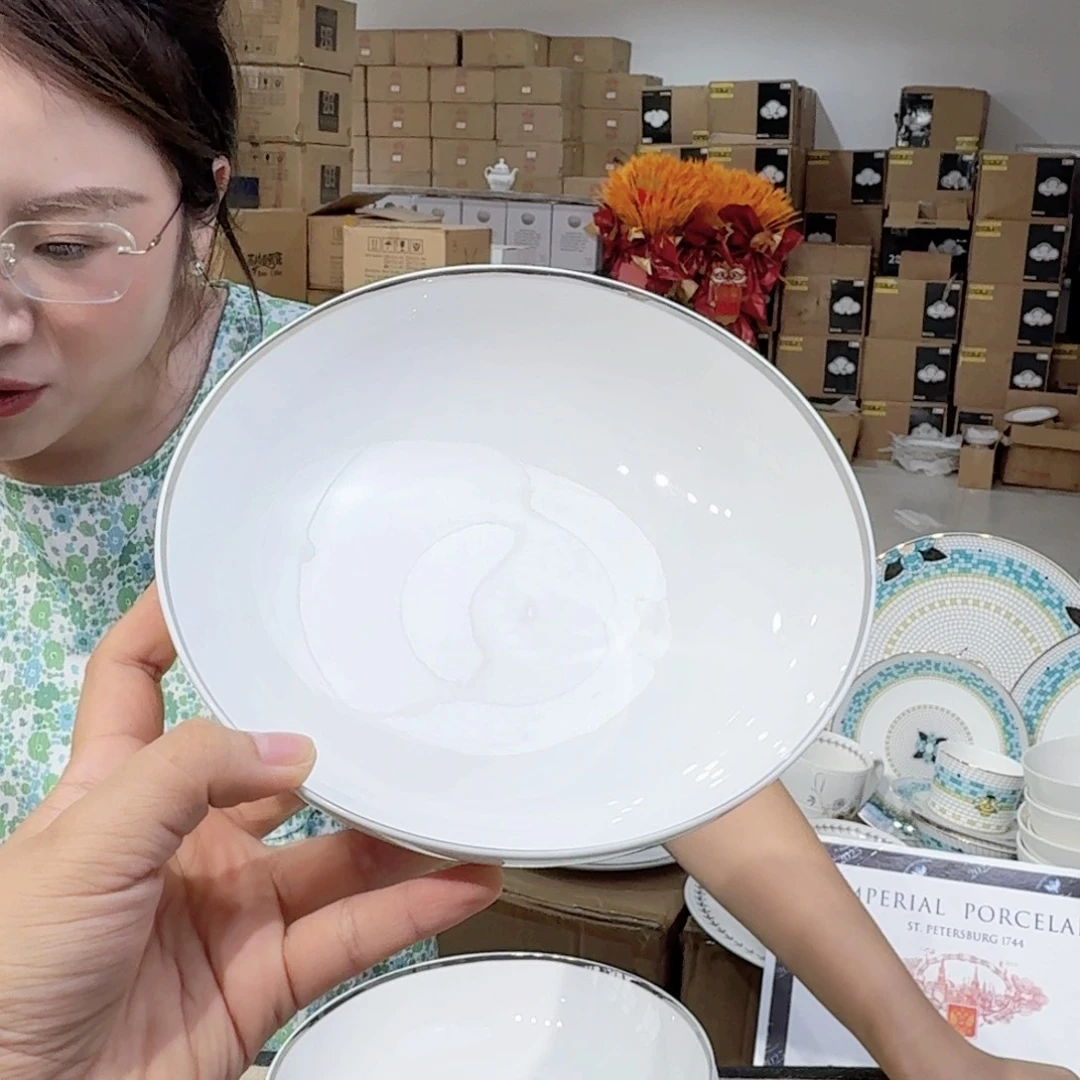骨瓷骨瓷7.5英寸豪华碗19*5cm4个外贸骨瓷