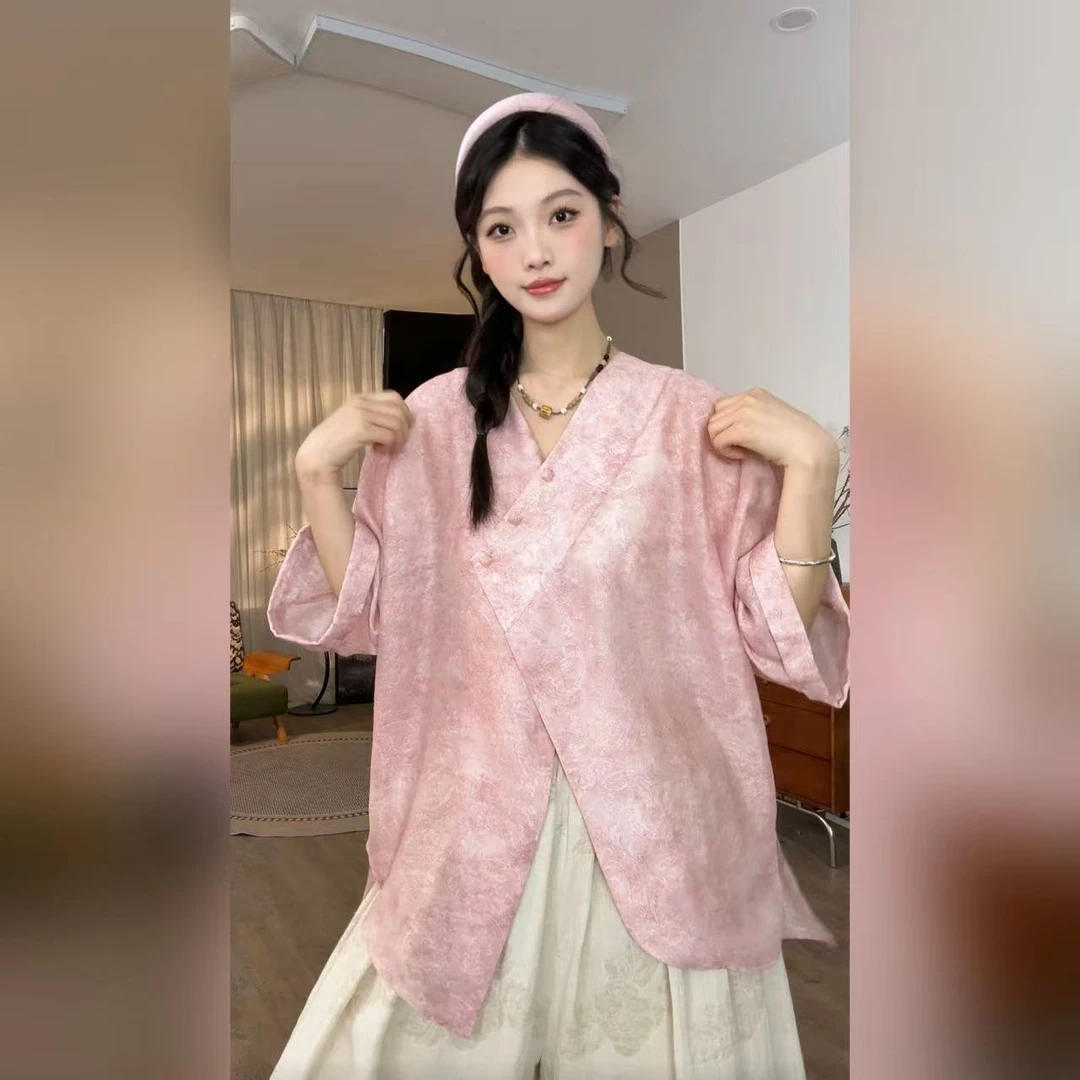 VGVL衬衫【芙蓉】夏季新款暗纹设计感显白衬衫女