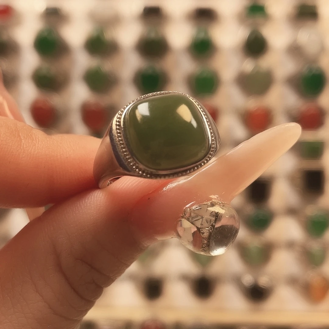 玛瑙/玉髓银S925镶嵌戒指