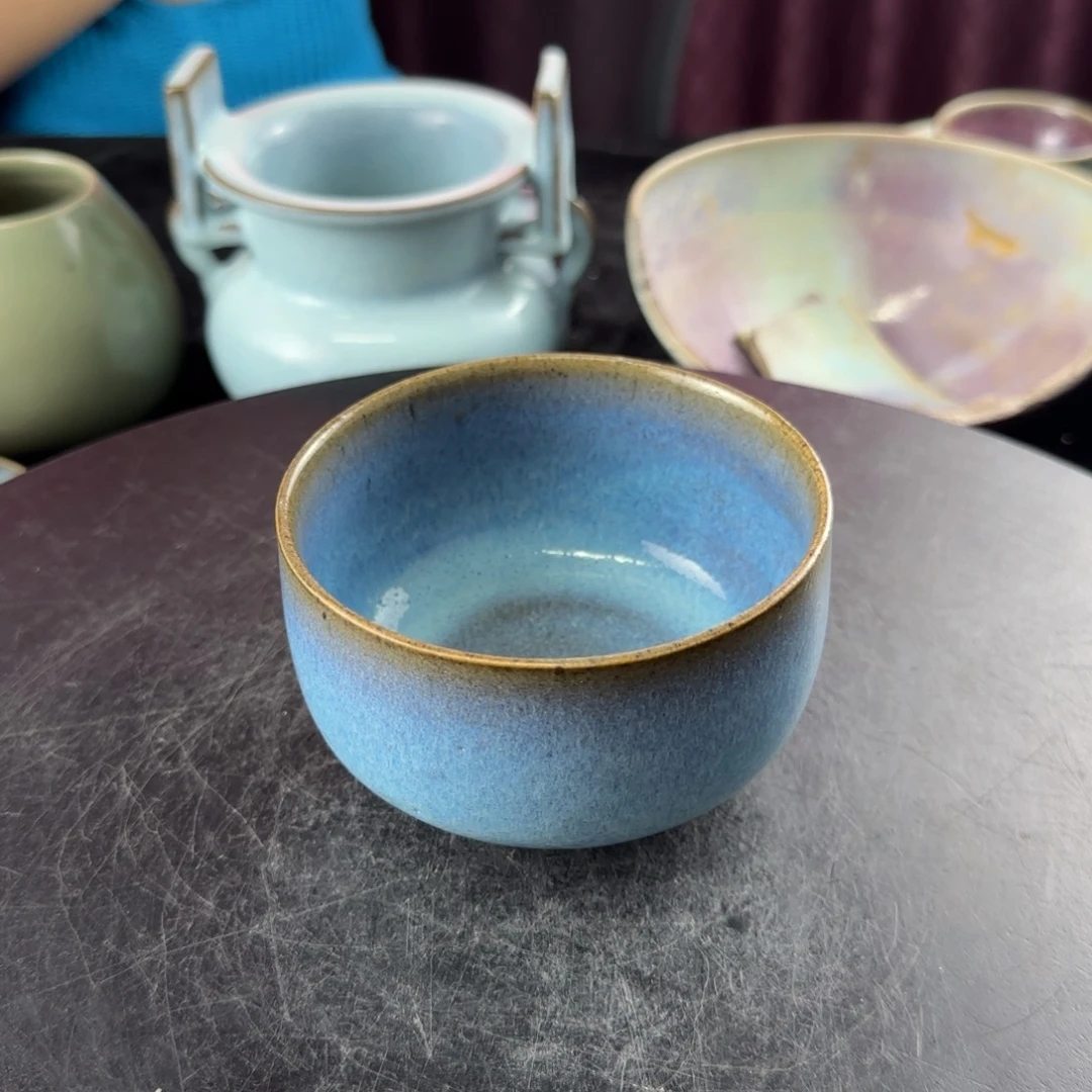 后***语瓷片禹州窑茶碗全品无瑕疵