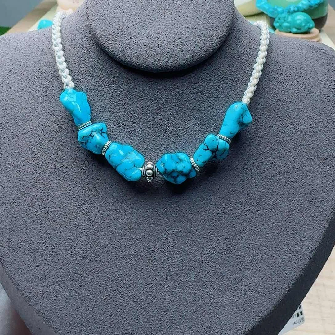 绿松石银S925镶嵌手链