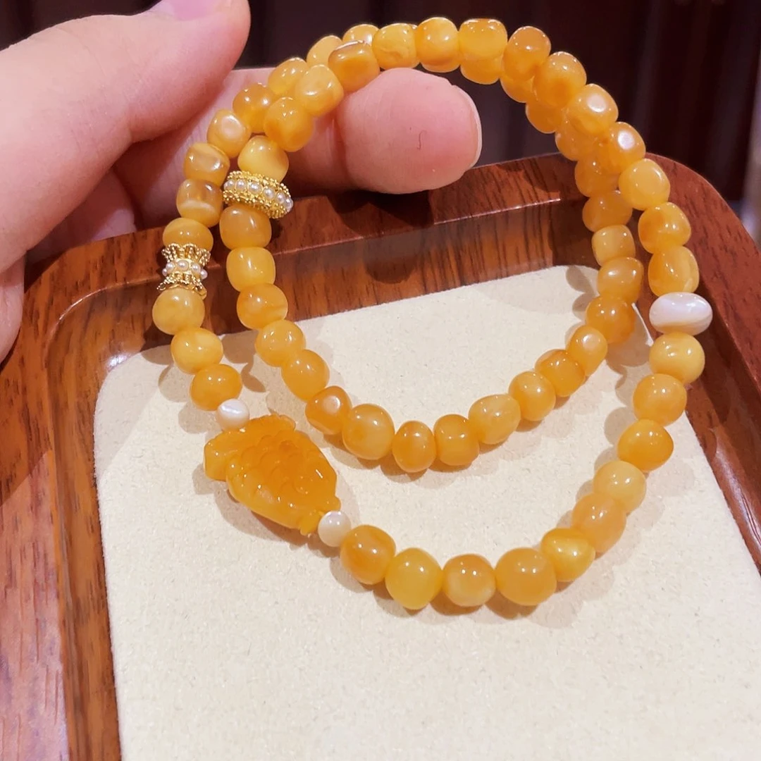 未镶嵌蜜蜡手链手串