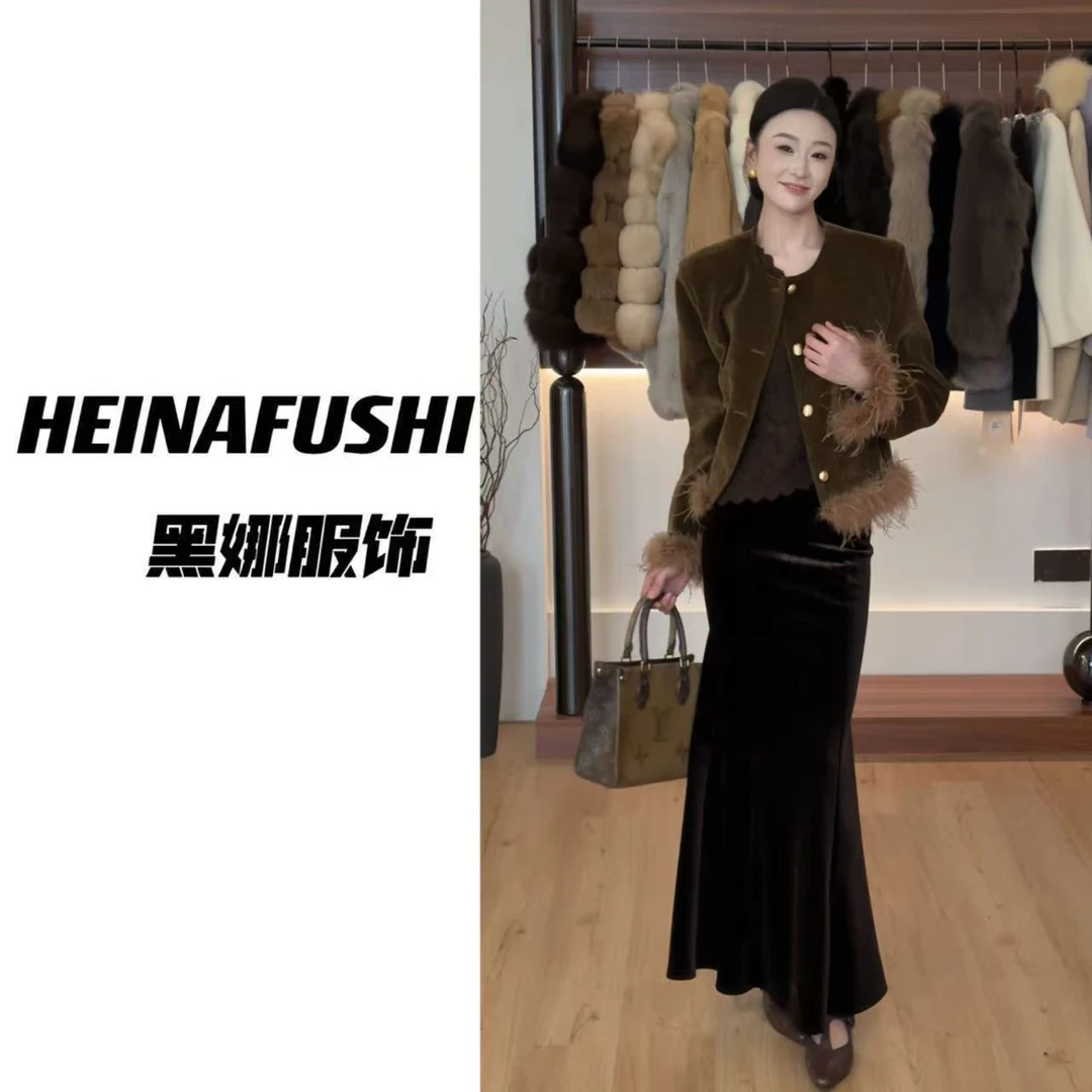 【清仓】真毛短款夹棉外套1532+9863