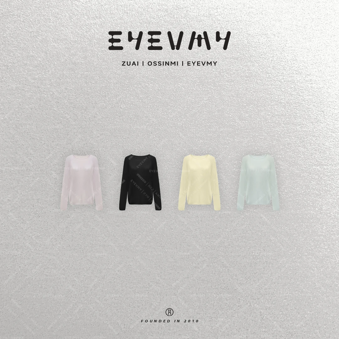 【桑蚕丝和纸纱罩衫】镂空卷边莱赛尔桑蚕丝针织长袖上衣WT51FYQ087