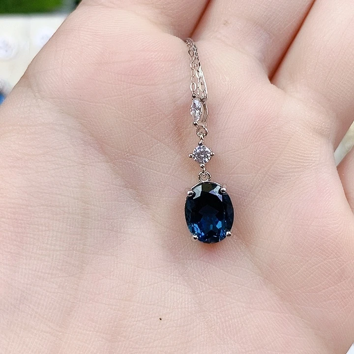 托帕石银S925镶嵌吊坠(赠链)