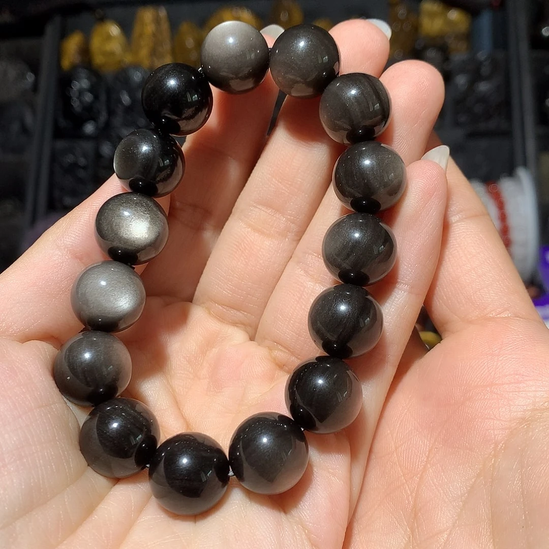 黑曜岩未镶嵌手链有*味