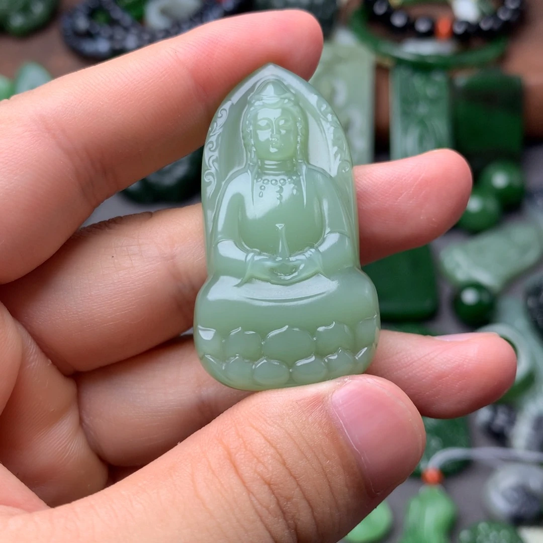 和田玉未镶嵌挂件一**顺