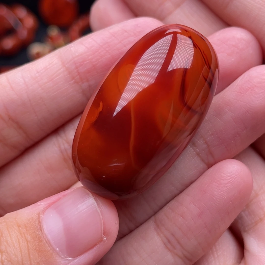 南红玛瑙未镶嵌珠宝奇石桶珠吊坠