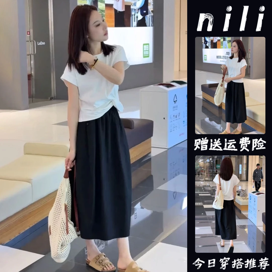 今年流行的漂亮裙子巨好看的夏装一整套减龄独特漂亮短袖上衣套装